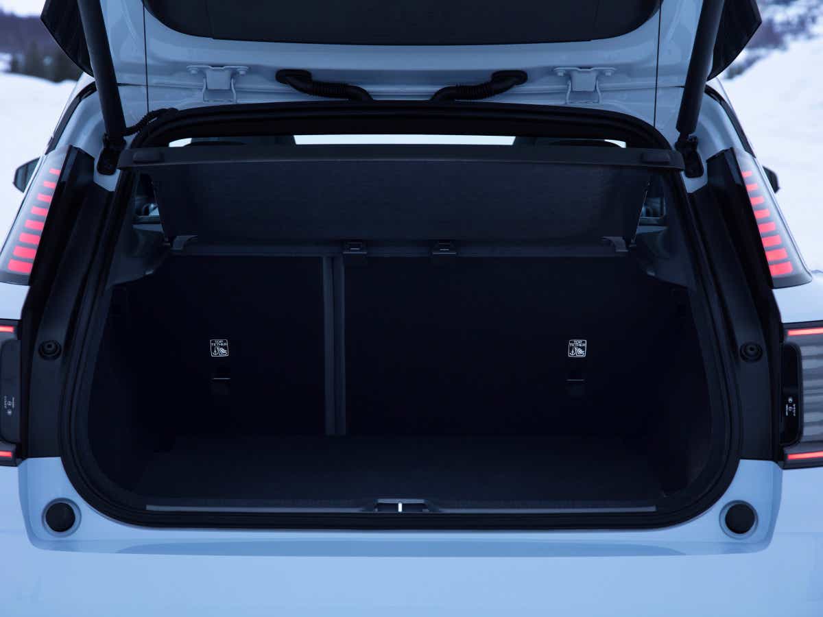 Boot space view of a Volvo EX30