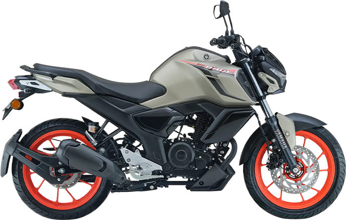 Side view of a Yamaha FZ Rave motorcycle